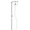 Camo White Plastic 7" Stir Stick - Oval - Dimensions