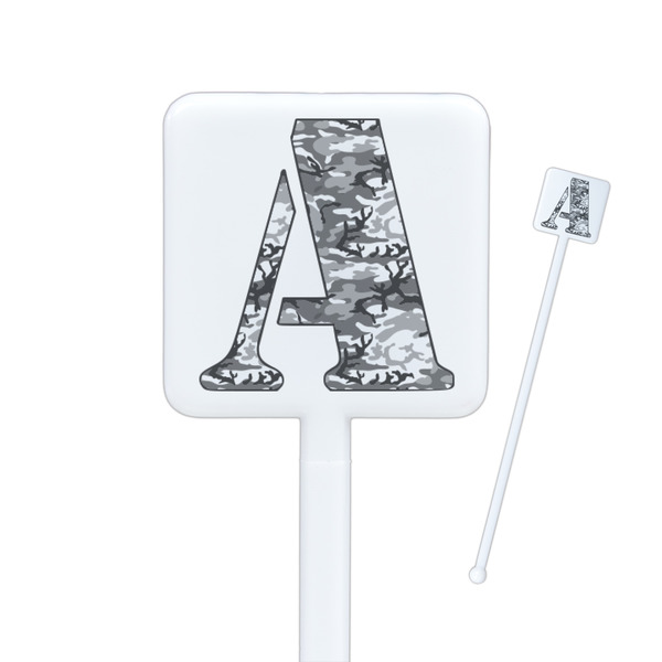 Custom Camo Square Plastic Stir Sticks - Double Sided (Personalized)