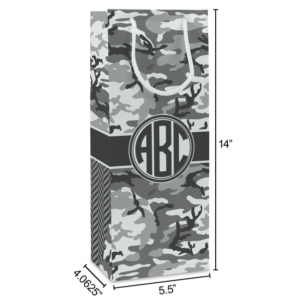 Camo Wine Gift Bag - Dimensions
