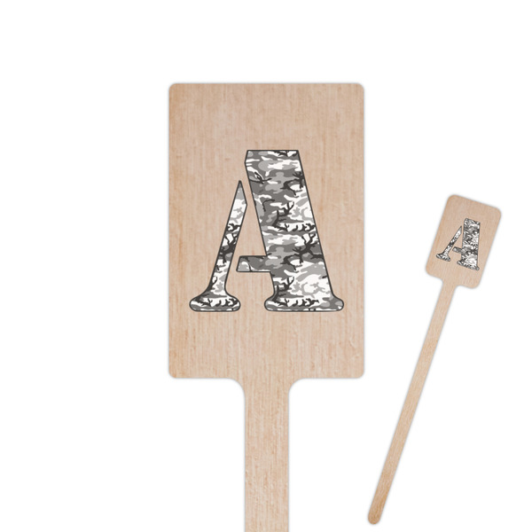 Custom Camo 6.25" Rectangle Wooden Stir Sticks - Single Sided (Personalized)