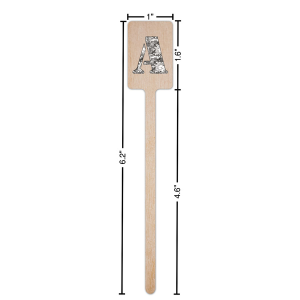 Camo Wooden 6.25" Stir Stick - Rectangular - Dimensions