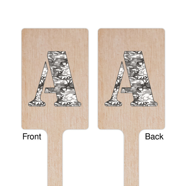 Camo Wooden 6.25" Stir Stick - Rectangular - Double Sided - Front & Back