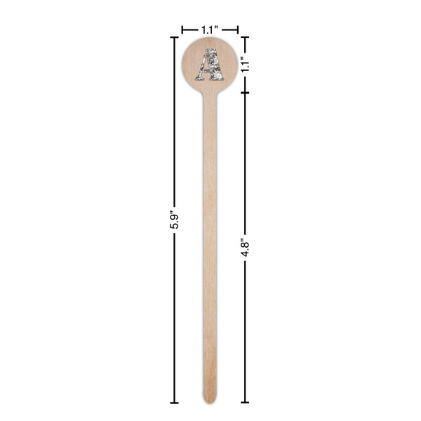 Camo Wooden 6" Stir Stick - Round - Dimensions