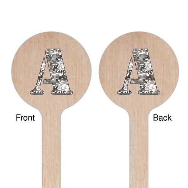 Camo Wooden 6" Stir Stick - Round - Double Sided - Front & Back