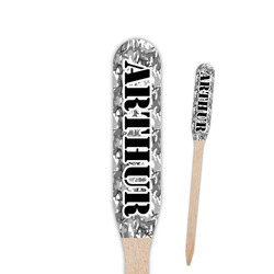 Camo Paddle Wooden Food Picks - Single Sided (Personalized)