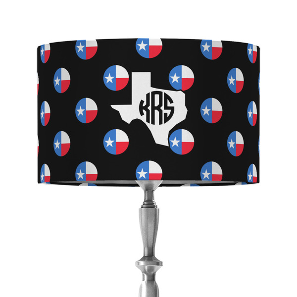 Texas Polka Dots 12" Drum Lampshade - ON STAND (Fabric)