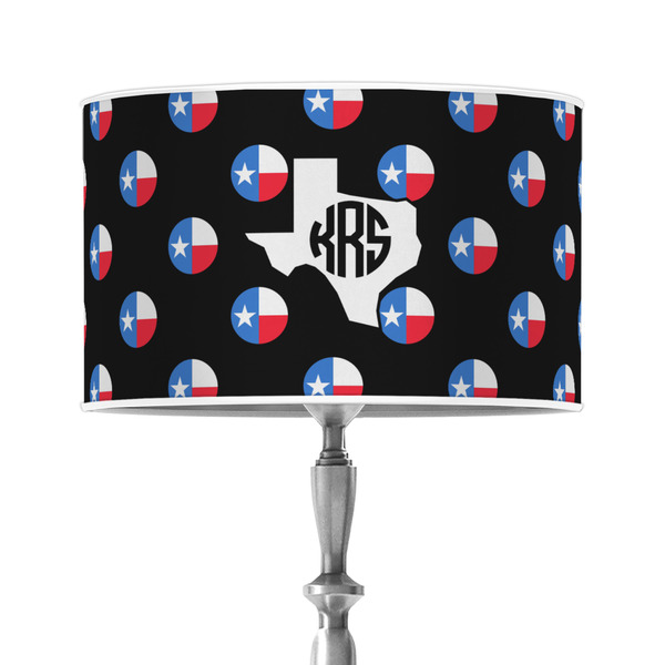 Custom Texas Polka Dots 12" Drum Lamp Shade - Poly-film (Personalized)