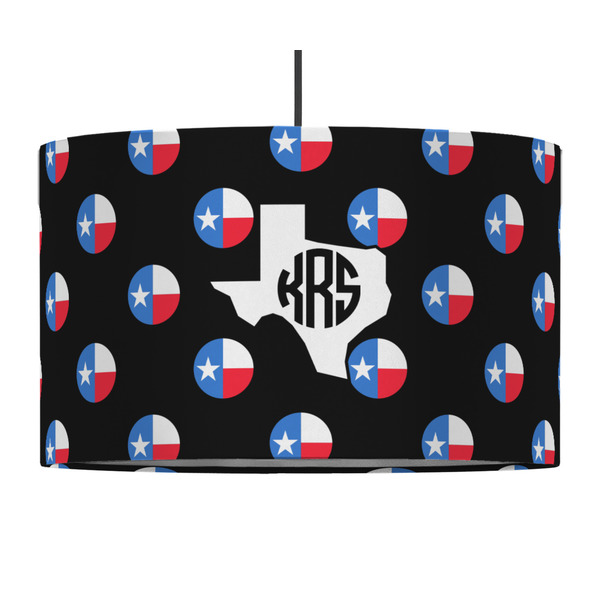 Custom Texas Polka Dots 12" Drum Pendant Lamp - Fabric (Personalized)