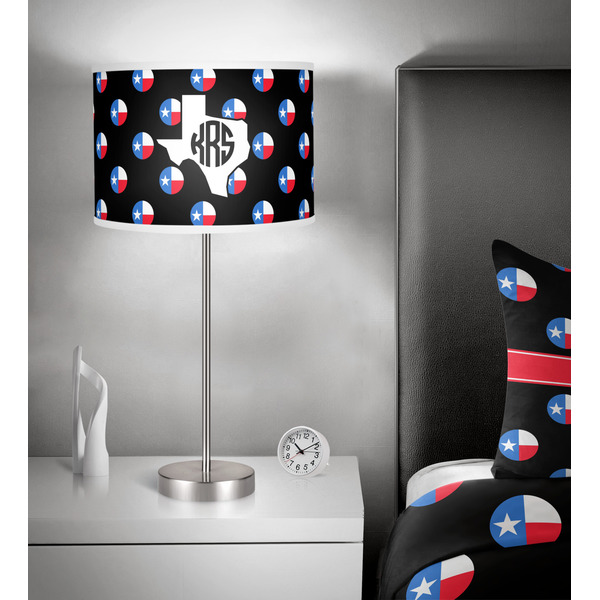 Texas Polka Dots 13 inch drum lamp shade - in room