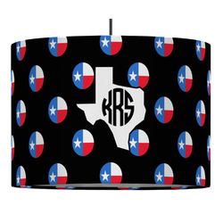 Texas Polka Dots 16" Drum Pendant Lamp - Fabric (Personalized)