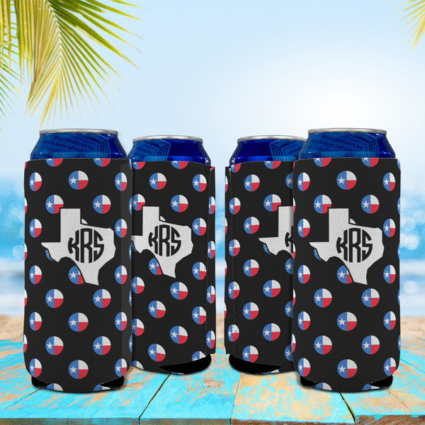 Texas Polka Dots 16oz Can Sleeve - Set of 4 - LIFESTYLE
