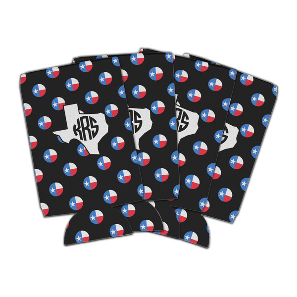 Custom Texas Polka Dots Can Cooler (16 oz) - Set of 4 (Personalized)