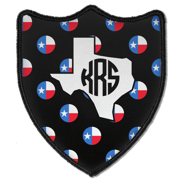 Custom Texas Polka Dots Iron On Shield Patch B w/ Monogram