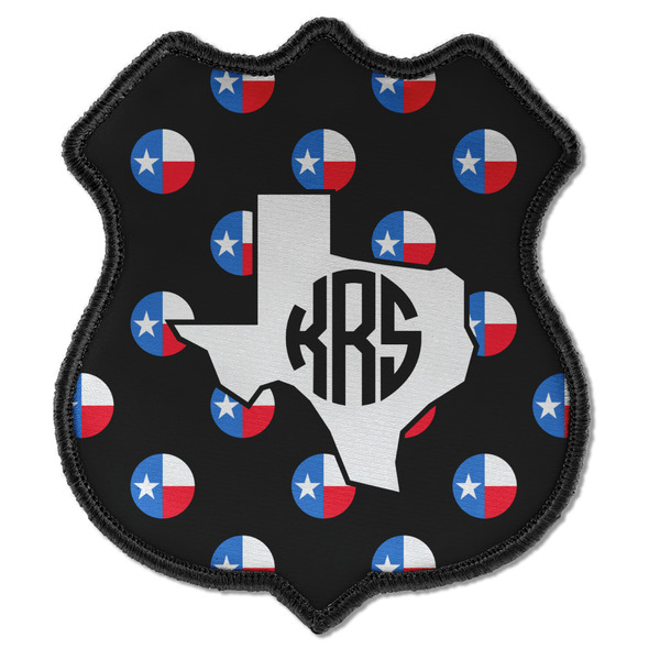 Custom Texas Polka Dots Iron On Shield Patch C w/ Monogram