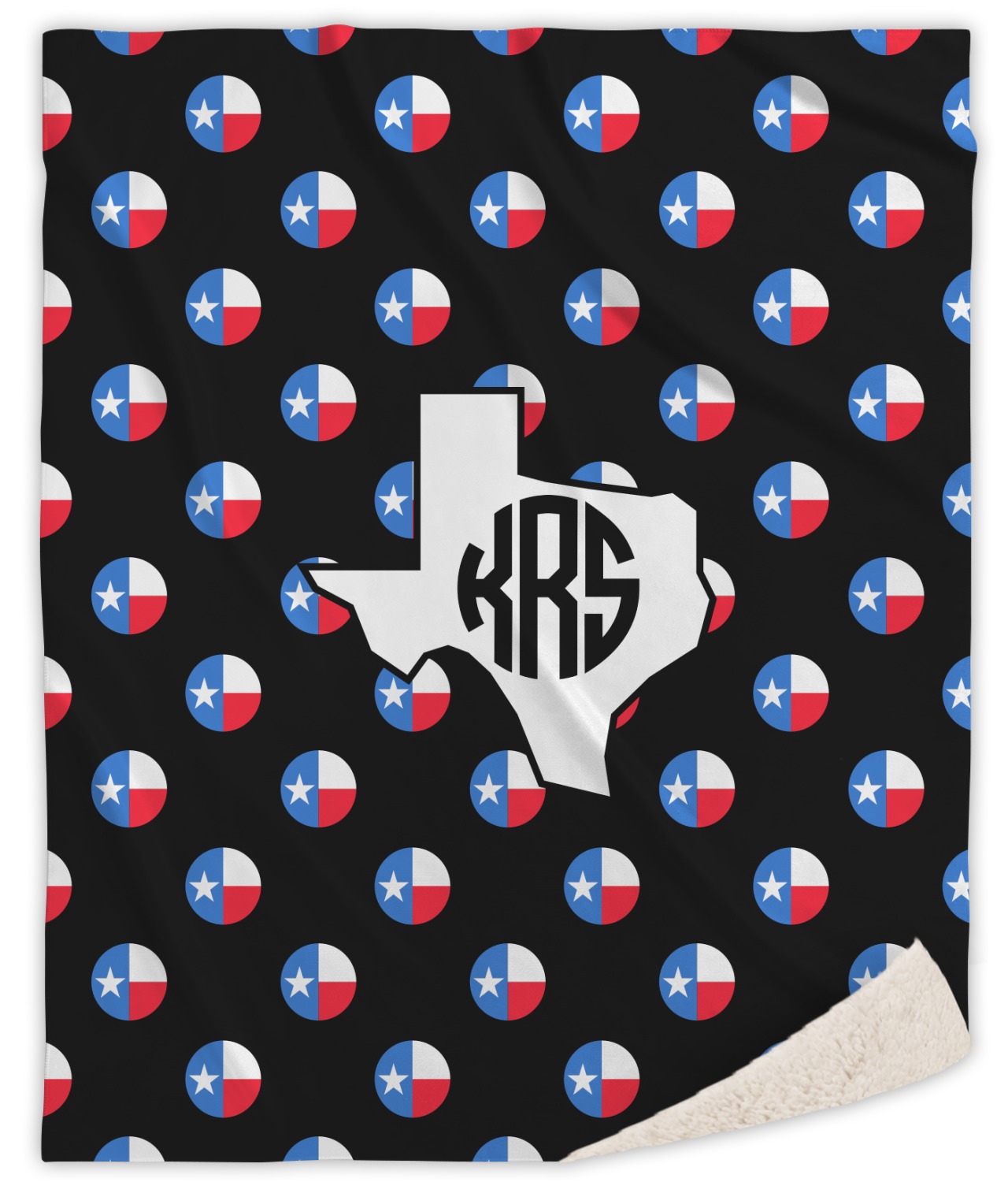 Texas Polka Dots Sherpa Throw Blanket 50"x60" (Personalized