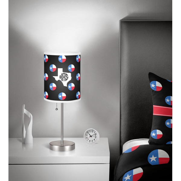 Texas Polka Dots 7 inch drum lamp shade - in room