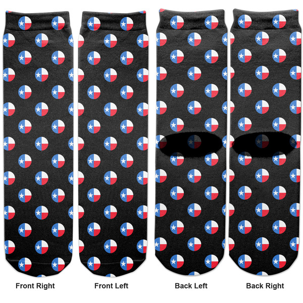 Texas Polka Dots Adult Crew Socks - Double Pair - Front and Back - Apvl
