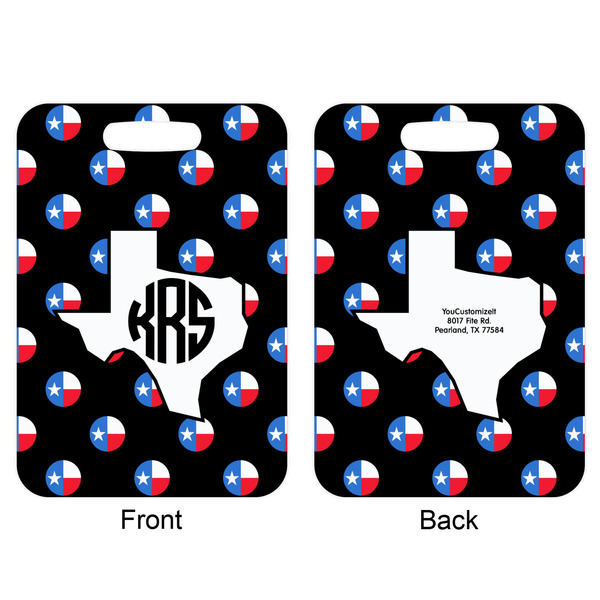 Texas Polka Dots Aluminum Luggage Tag (Front + Back)