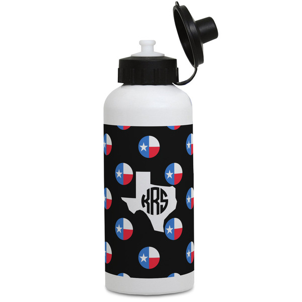 Custom Texas Polka Dots Water Bottles - Aluminum - 20 oz - White (Personalized)