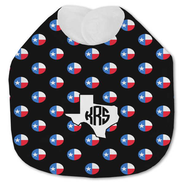 Custom Texas Polka Dots Jersey Knit Baby Bib w/ Monogram