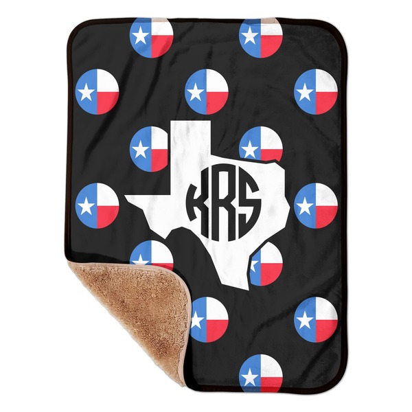 Custom Texas Polka Dots Sherpa Baby Blanket - 30" x 40" w/ Monograms