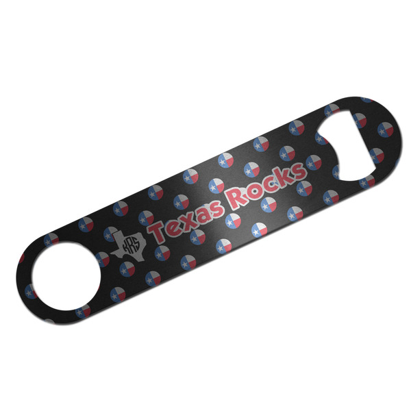 Texas Polka Dots Bar Opener - Silver - Front