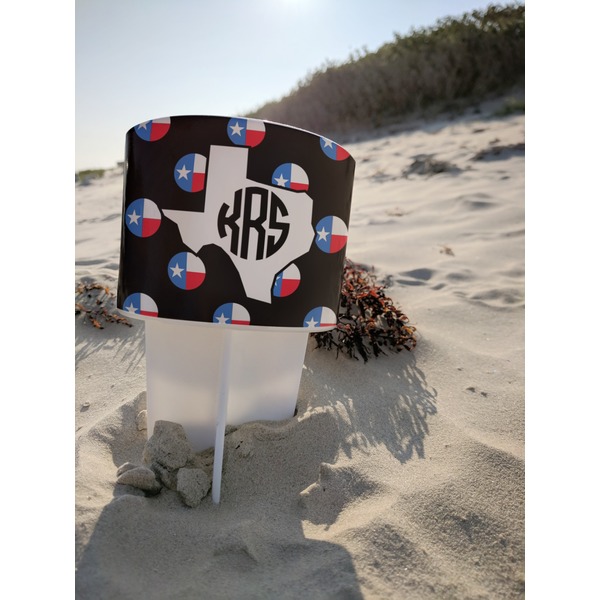 Texas Polka Dots Beach Spiker white on beach with sand