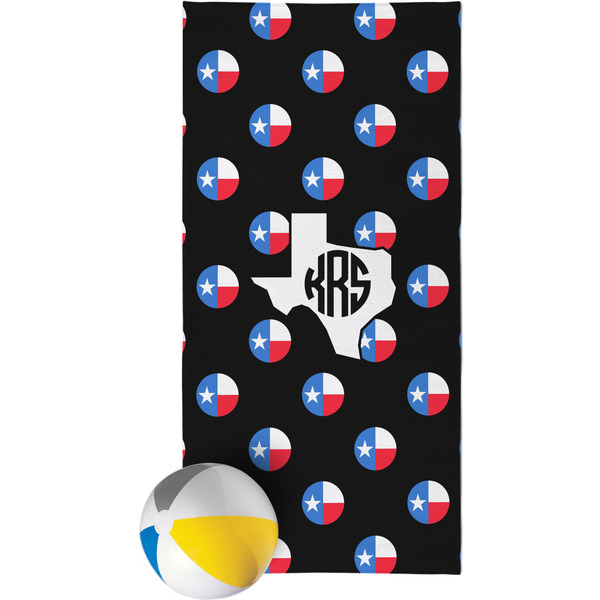 Custom Texas Polka Dots Beach Towel (Personalized)