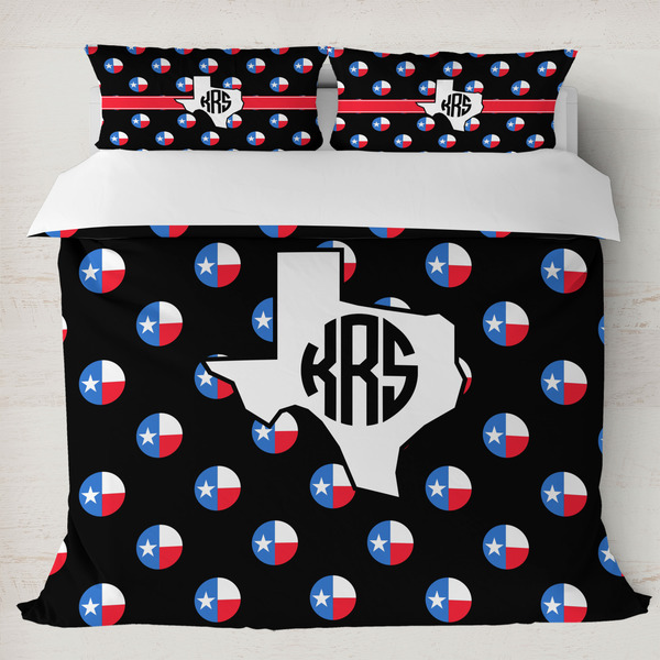 Custom Texas Polka Dots Duvet Cover Set - King (Personalized)