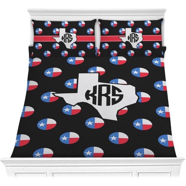Custom Texas Polka Dots Comforter Set - Full / Queen (Personalized)