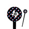 Texas Polka Dots Black Plastic 4" Food Pick - Round - Closeup