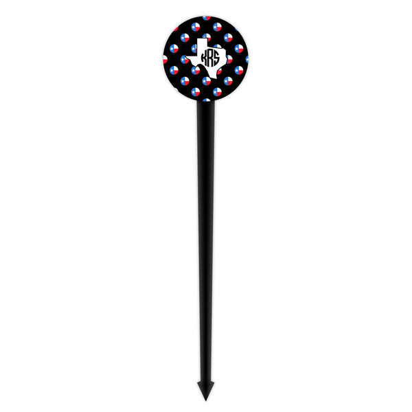 Texas Polka Dots Black Plastic 4" Food Pick - Round - Single Pick