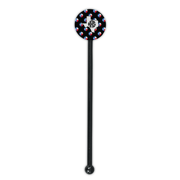Texas Polka Dots Black Plastic 5.5" Stir Stick - Round - Single Stick