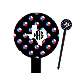 Texas Polka Dots 6" Round Plastic Food Picks - Black - Single Sided (Personalized)
