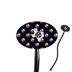 Texas Polka Dots 7" Oval Plastic Stir Sticks - Black - Double Sided (Personalized)