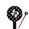 Texas Polka Dots Black Plastic 7" Stir Stick - Round - Closeup