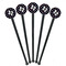 Texas Polka Dots Black Plastic 7" Stir Stick - Round - Fan View