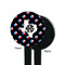 Texas Polka Dots Black Plastic 7" Stir Stick - Single Sided - Round - Front & Back