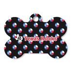 Texas Polka Dots Bone Shaped Dog ID Tag (Personalized)