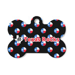 Texas Polka Dots Bone Shaped Dog ID Tag - Small (Personalized)