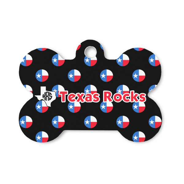 Custom Texas Polka Dots Bone Shaped Dog ID Tag - Small (Personalized)