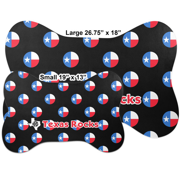 Texas Polka Dots Bone Shaped Mat Comparison