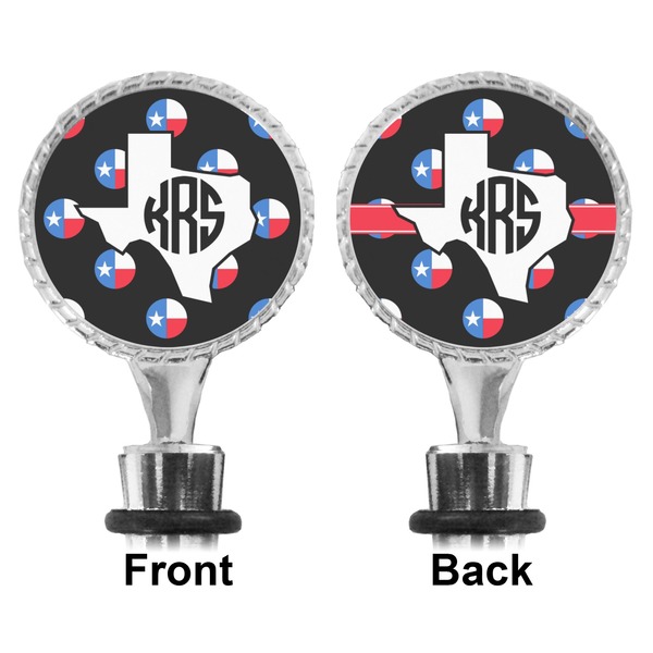 Texas Polka Dots Bottle Stopper - Front and Back