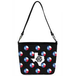 Texas Polka Dots Bucket Bag w/ Genuine Leather Trim (Personalized)