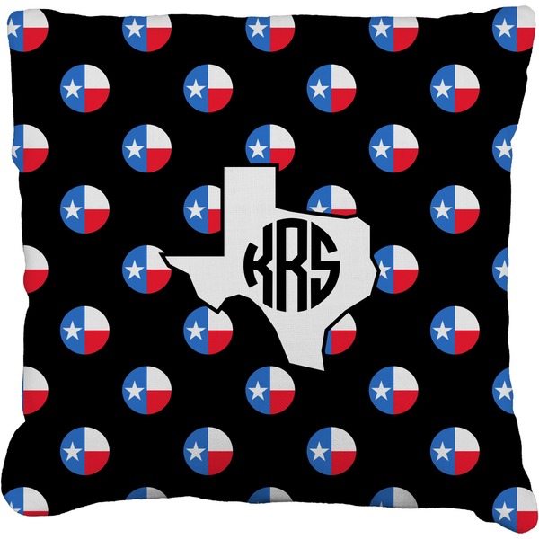 Custom Texas Polka Dots Faux-Linen Throw Pillow 16" (Personalized)
