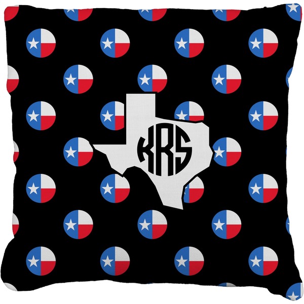 Custom Texas Polka Dots Faux-Linen Throw Pillow 18" (Personalized)