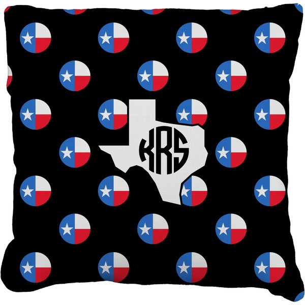 Custom Texas Polka Dots Faux-Linen Throw Pillow 20" (Personalized)