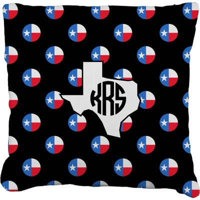 Texas Polka Dots Faux-Linen Throw Pillow (Personalized)