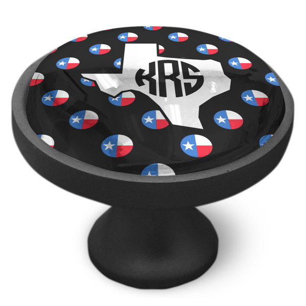Texas Polka Dots Cabinet Knob - Black - Side