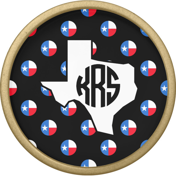 Texas Polka Dots Cabinet Knob - Gold - Front